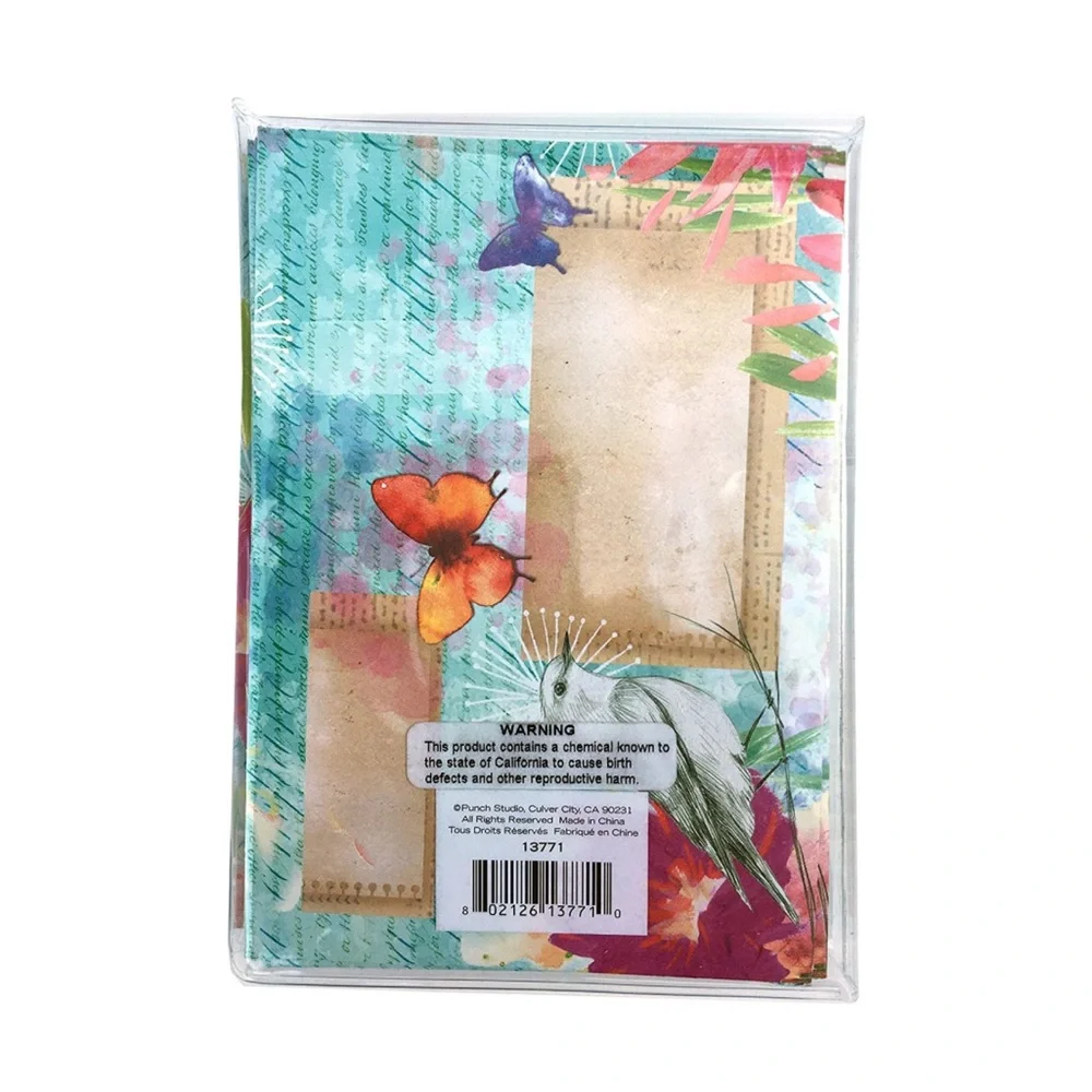 Punch Studio Birds & Butterflies Thank You Note Cards in Trifold Sleeve (13771)